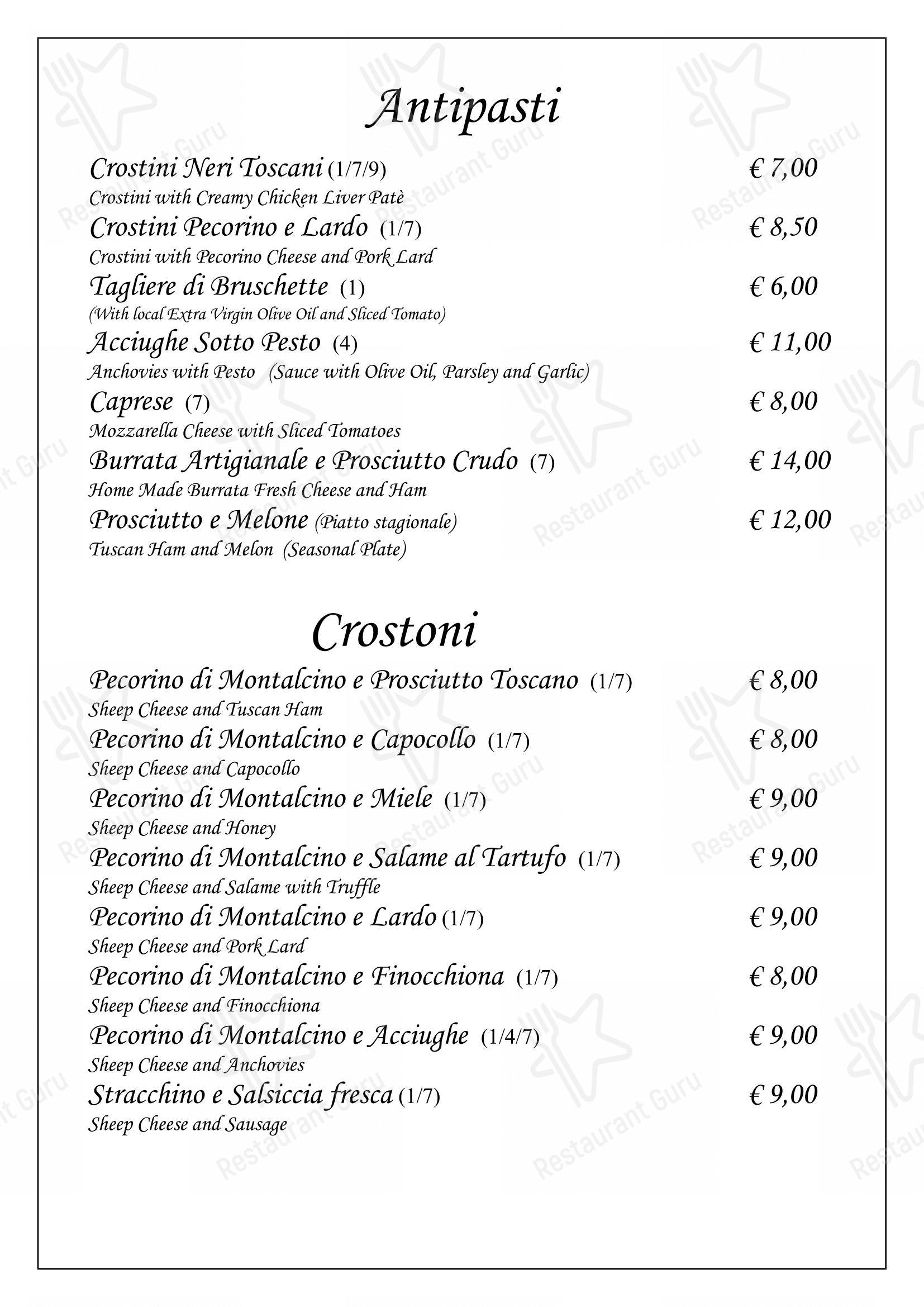 Menu bar per Enoteca di Piazza pub & bar