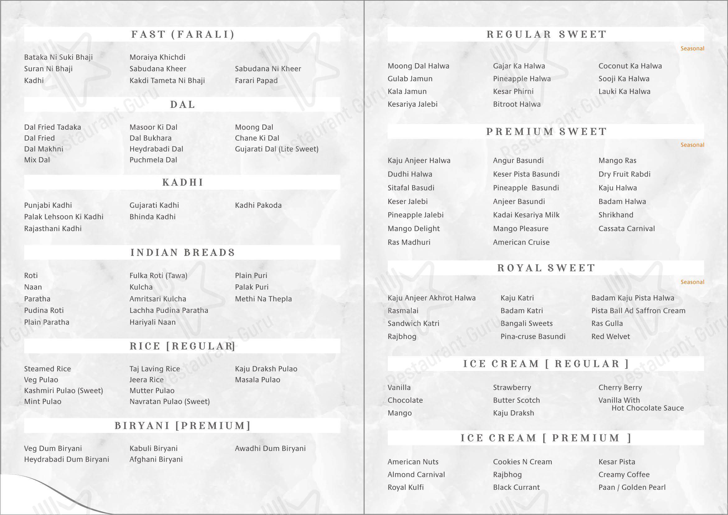Exuberance Restaurant & Banquet in Ahmedabad - Menu