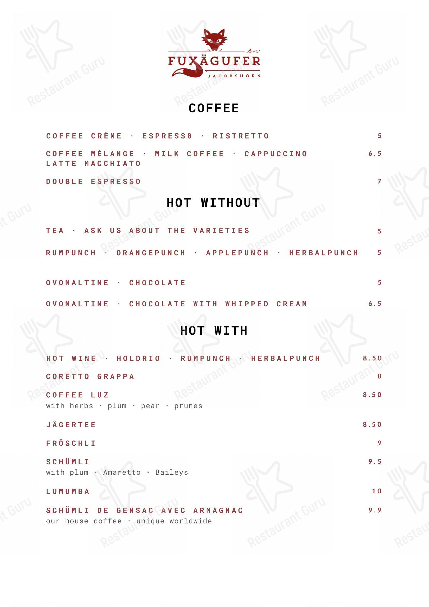 Fuxägufer in Davos - Menu bar