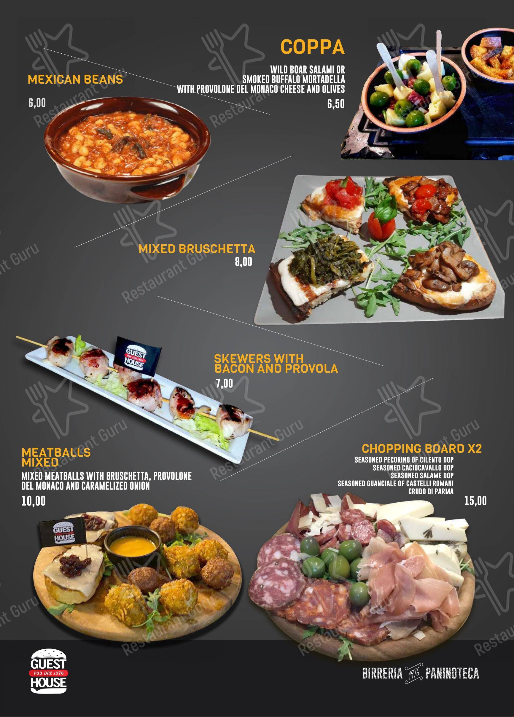 Menu bar pour Guest House Pub pub et bar