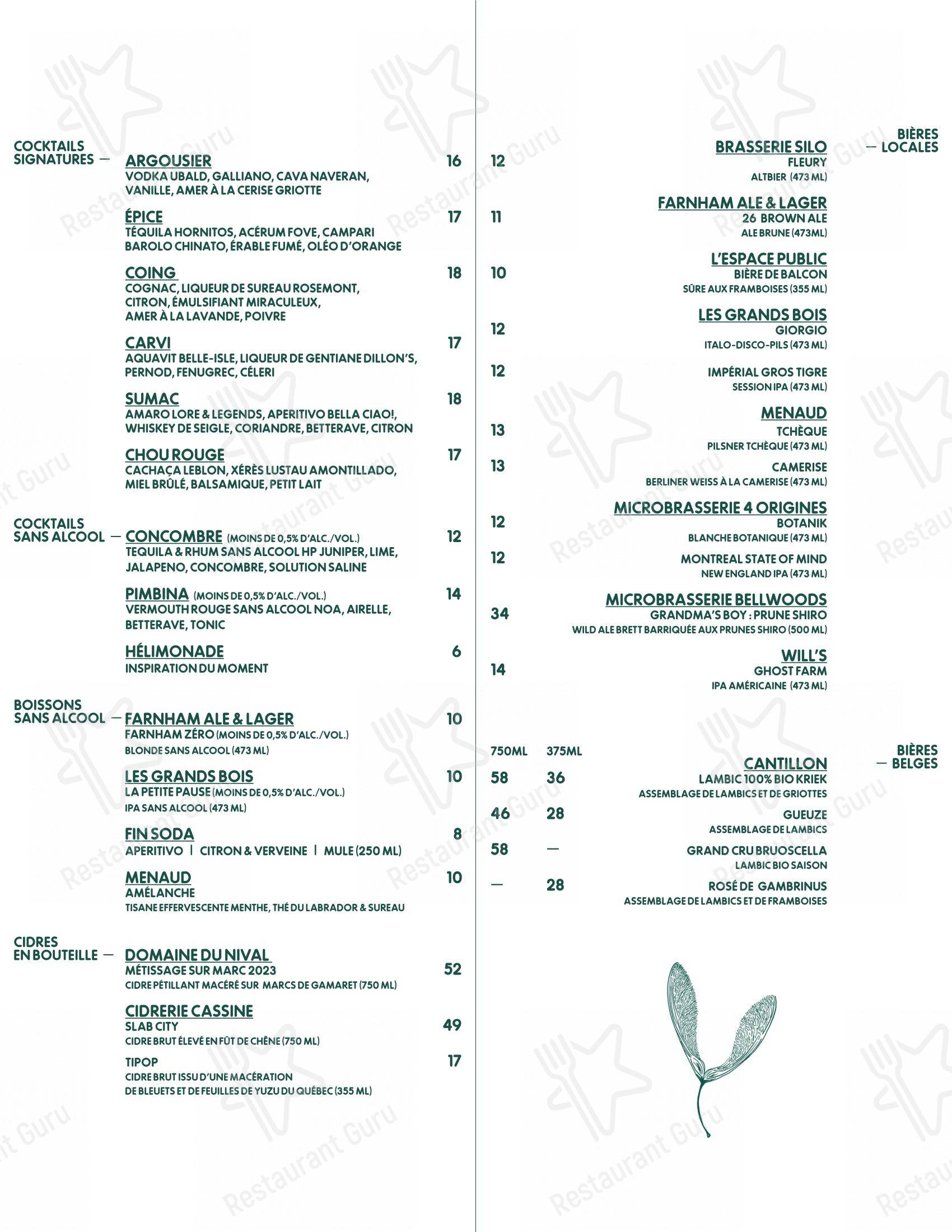Hélico dans Montréal - Menu bar