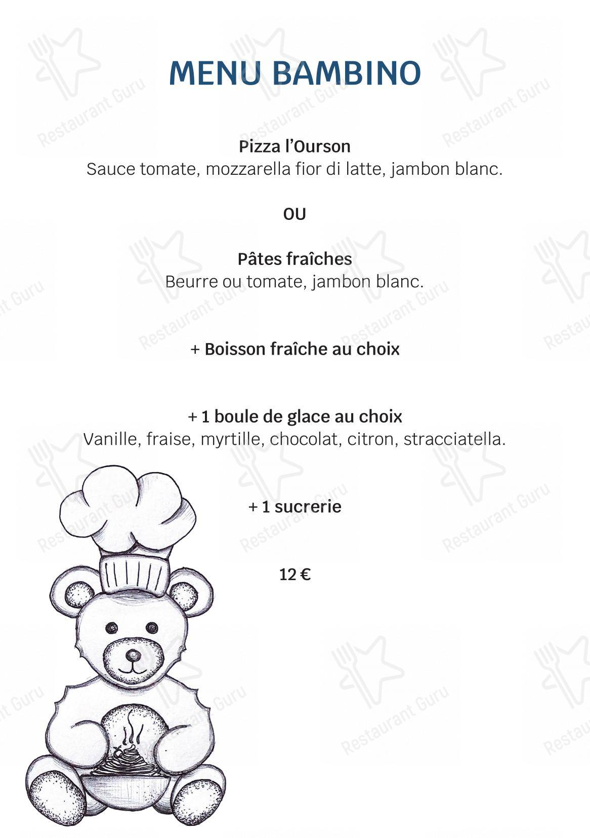 Menu pour Hôtel Edelweiss dans Samoëns