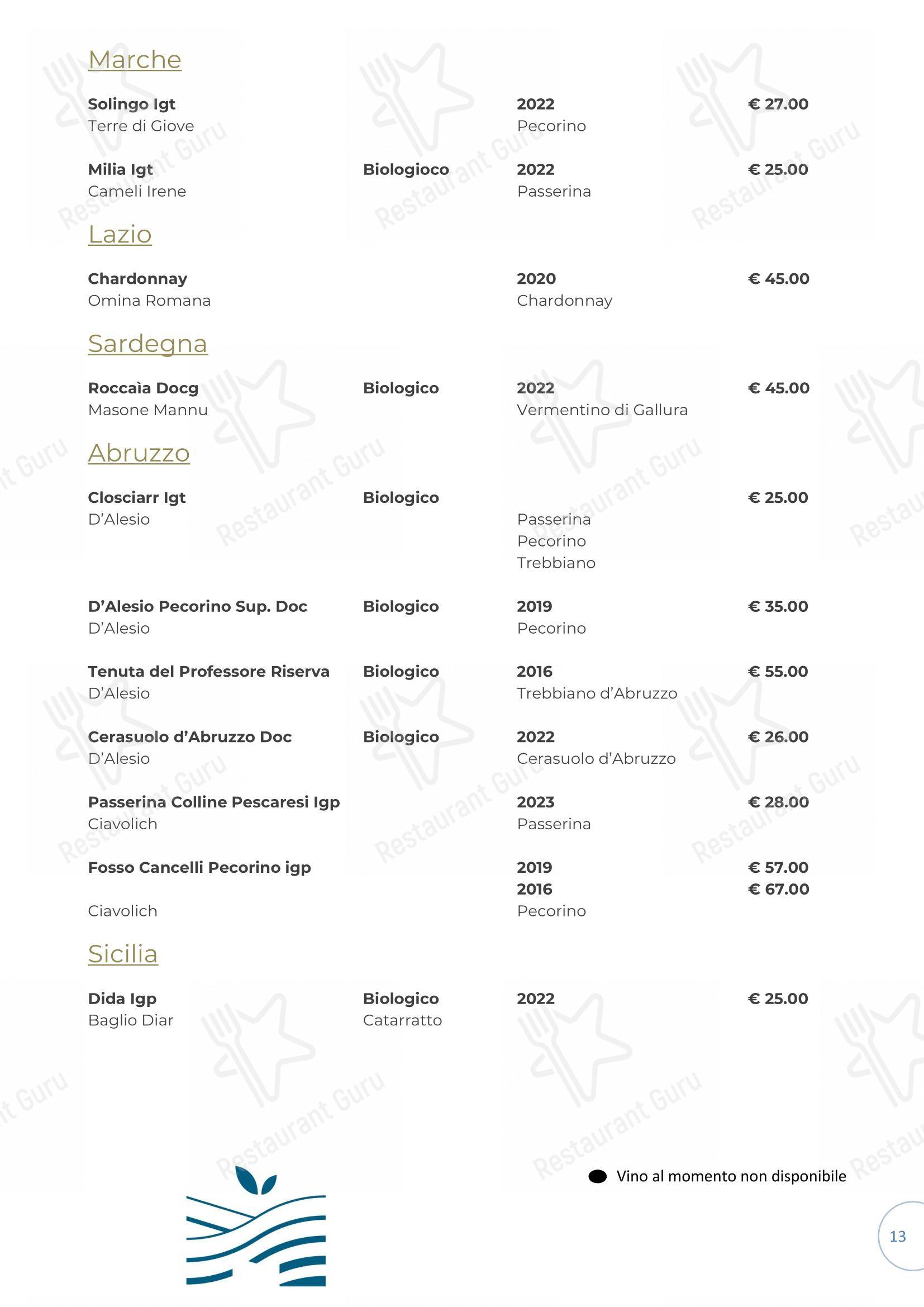Menu per Il Gatto sull'Albicocco in Rimini