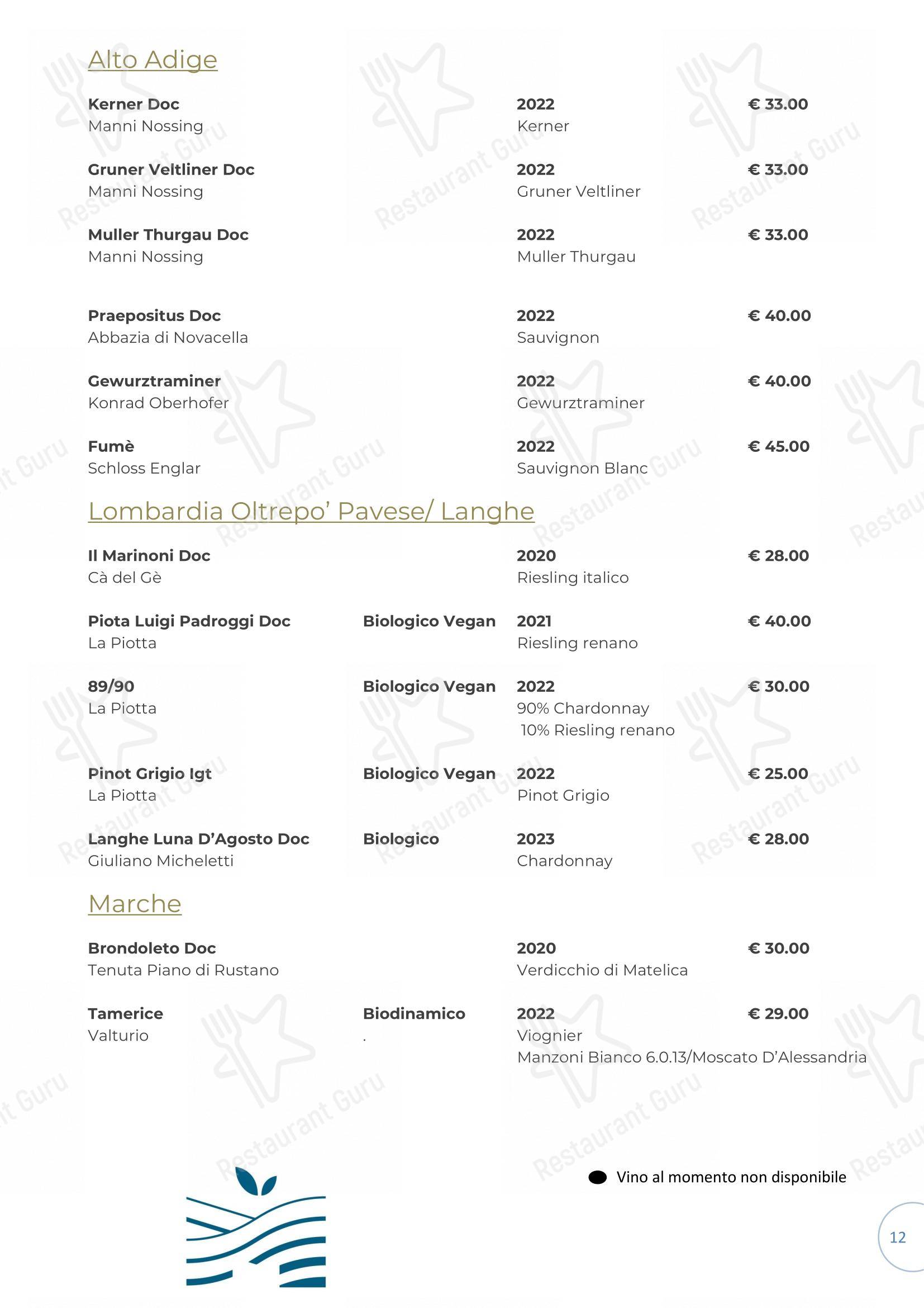 Menu per Il Gatto sull'Albicocco ristorante