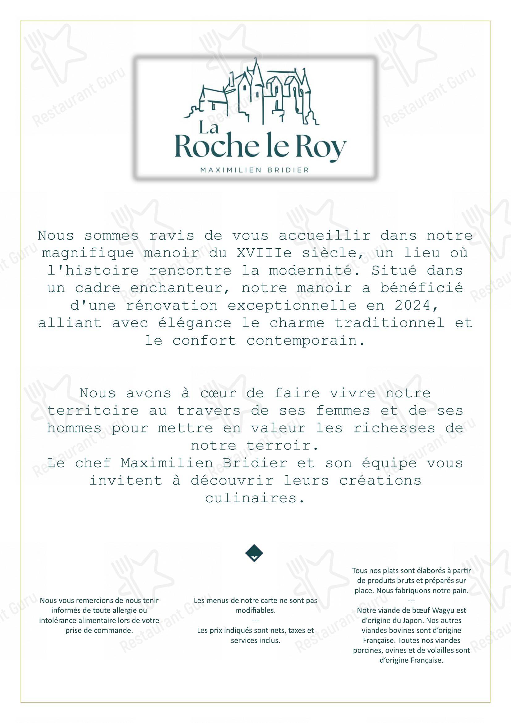 Menu pour La Roche Le Roy - Menu bar