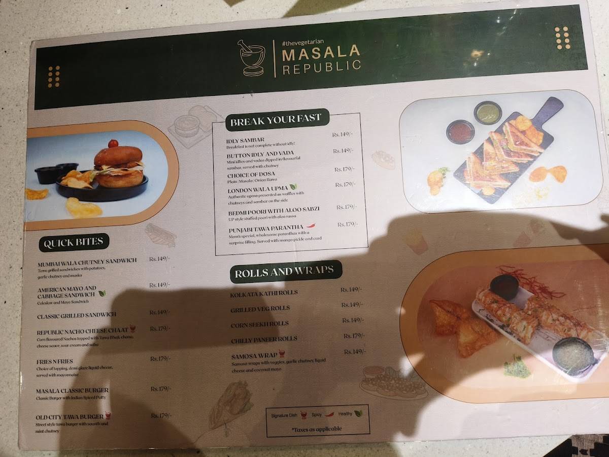 Masala Republic by Dadu's menu