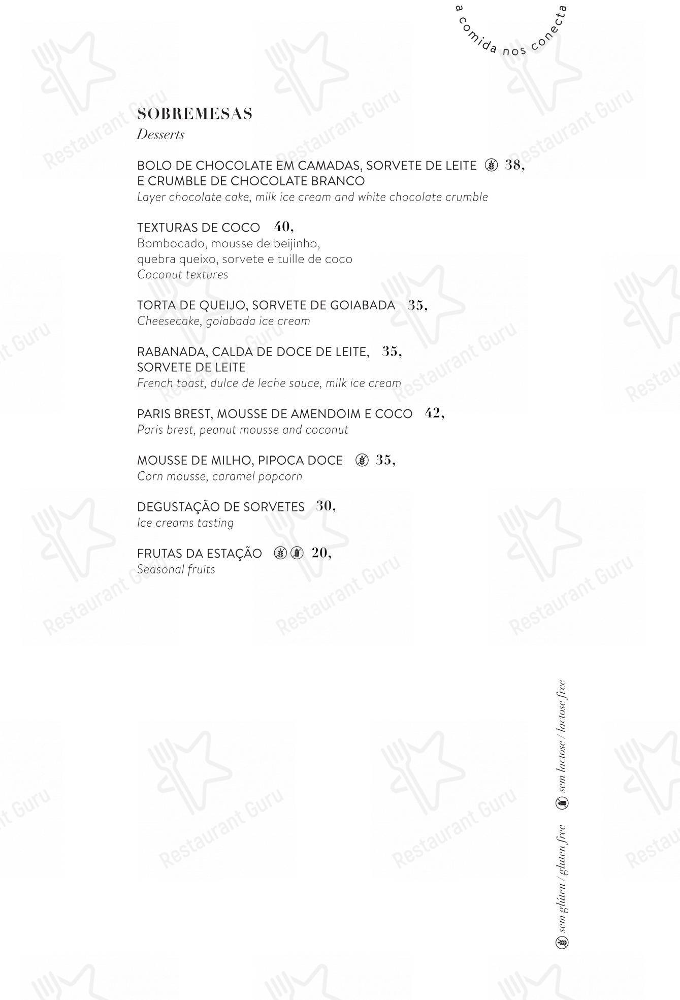 Nomade Restaurante (Nomaa Hotel) em Curitiba - Основное меню