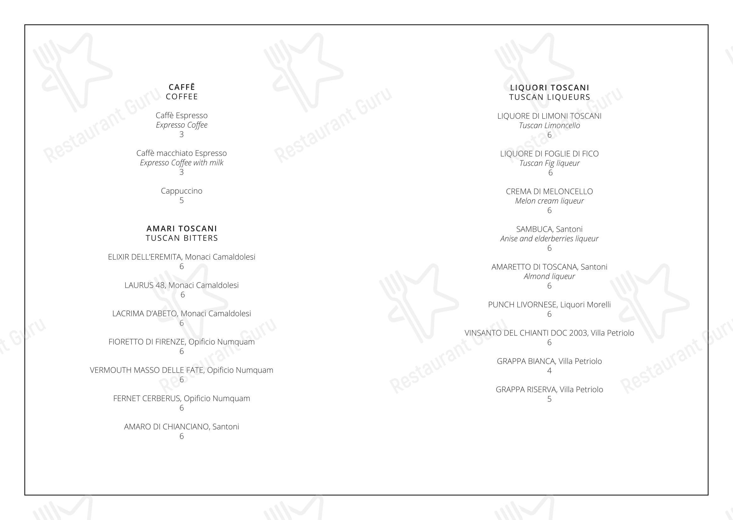 Menu di Osteria di Golpaja - Menu bar