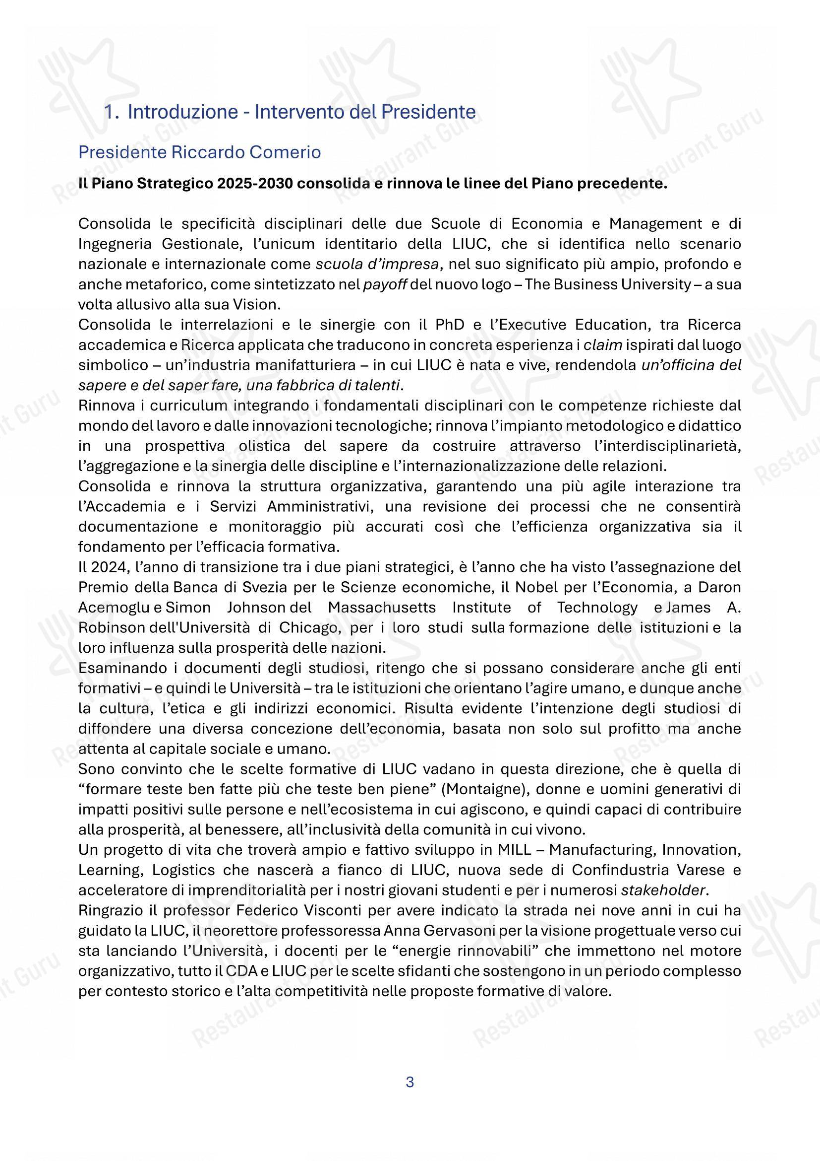 Panacea in Legnano - Menu