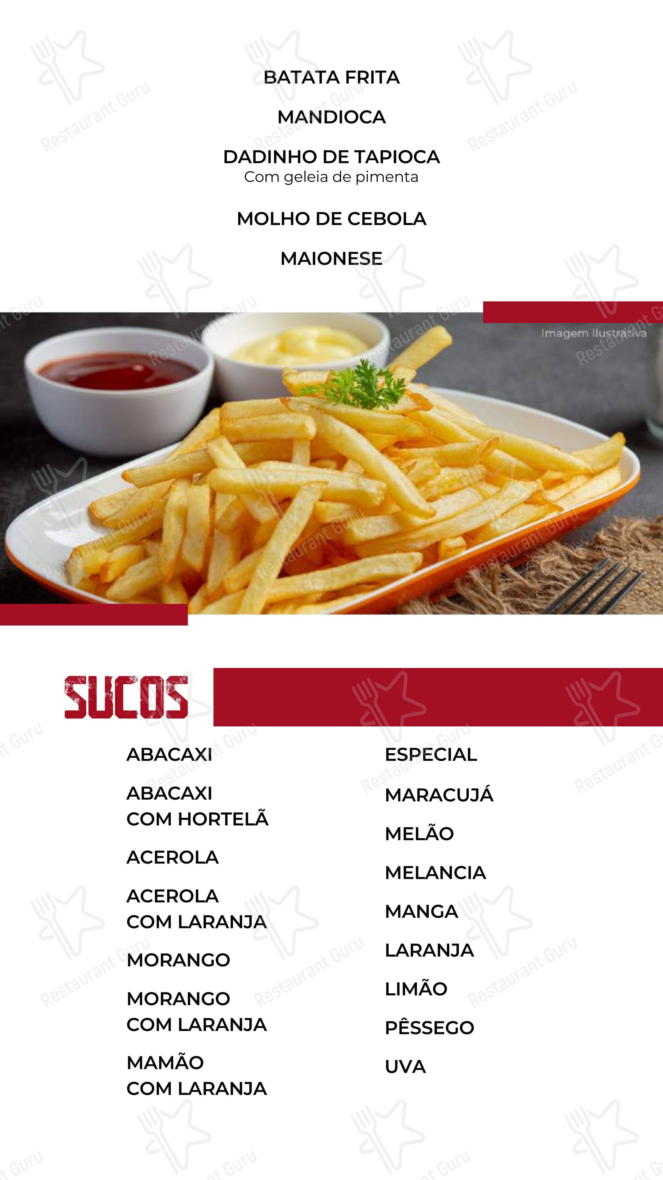 Restaurante, Churrascaria por Kilo e Lanchonete - Peru's Sandubas - Menu