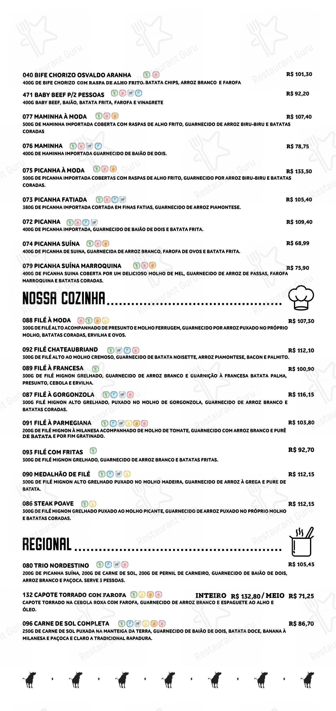 Основное меню para Picanha do Jonas Aldeota em Fortaleza