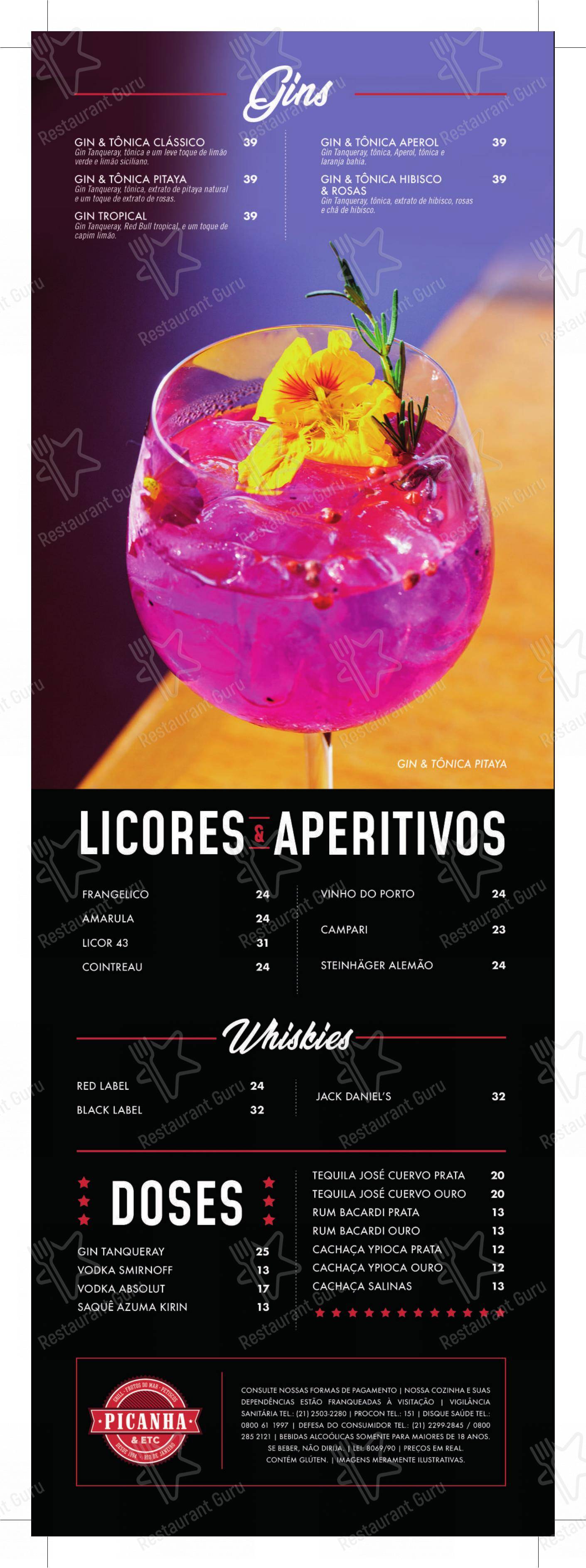 Restaurante Picanha & Etc - Barra da Tijuca em Rio de Janeiro - Коктейльная карта