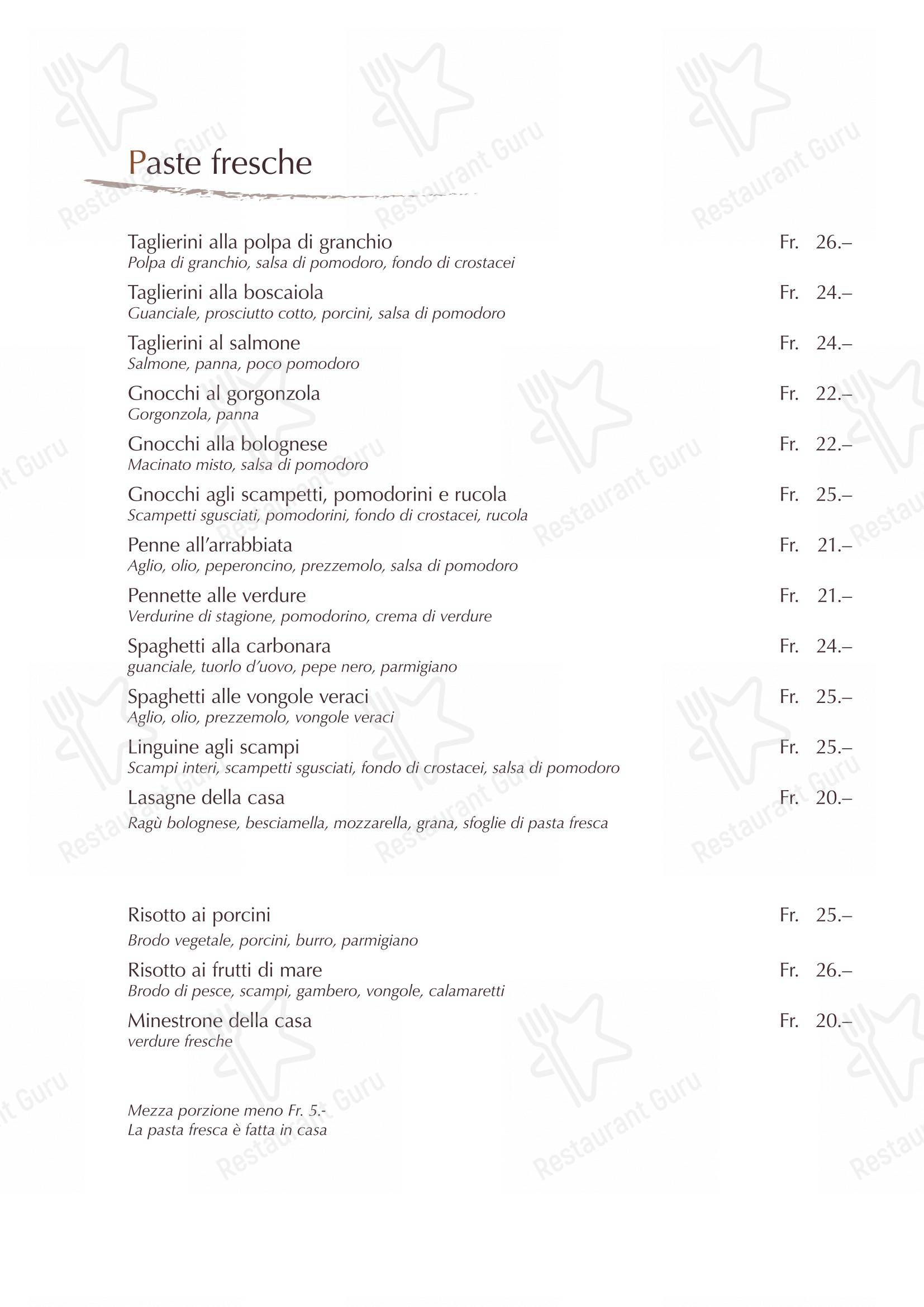 Ristorante Sole dans Giubiasco - Menu bar