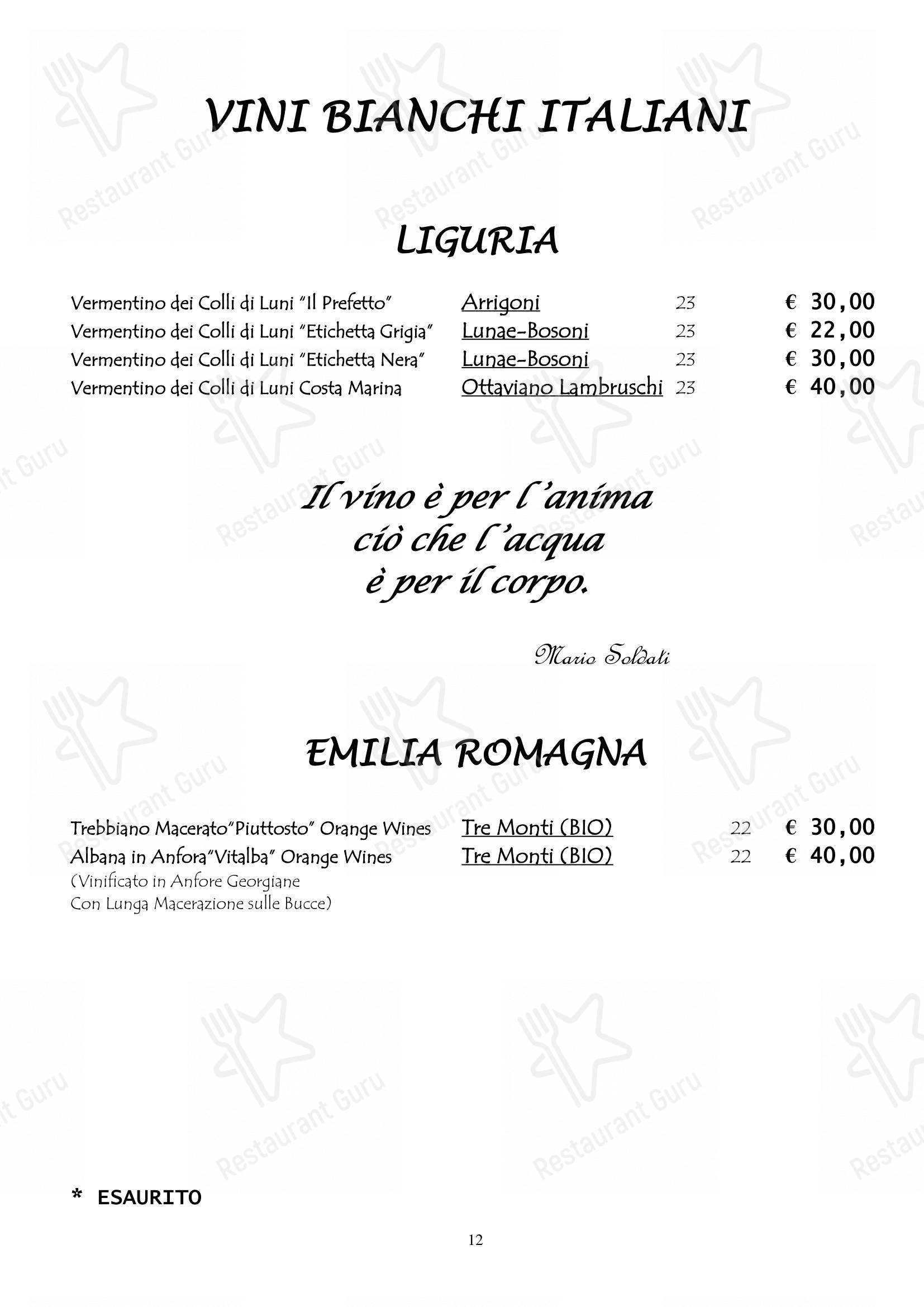 Menu di Ristorante da Miro - 菜单