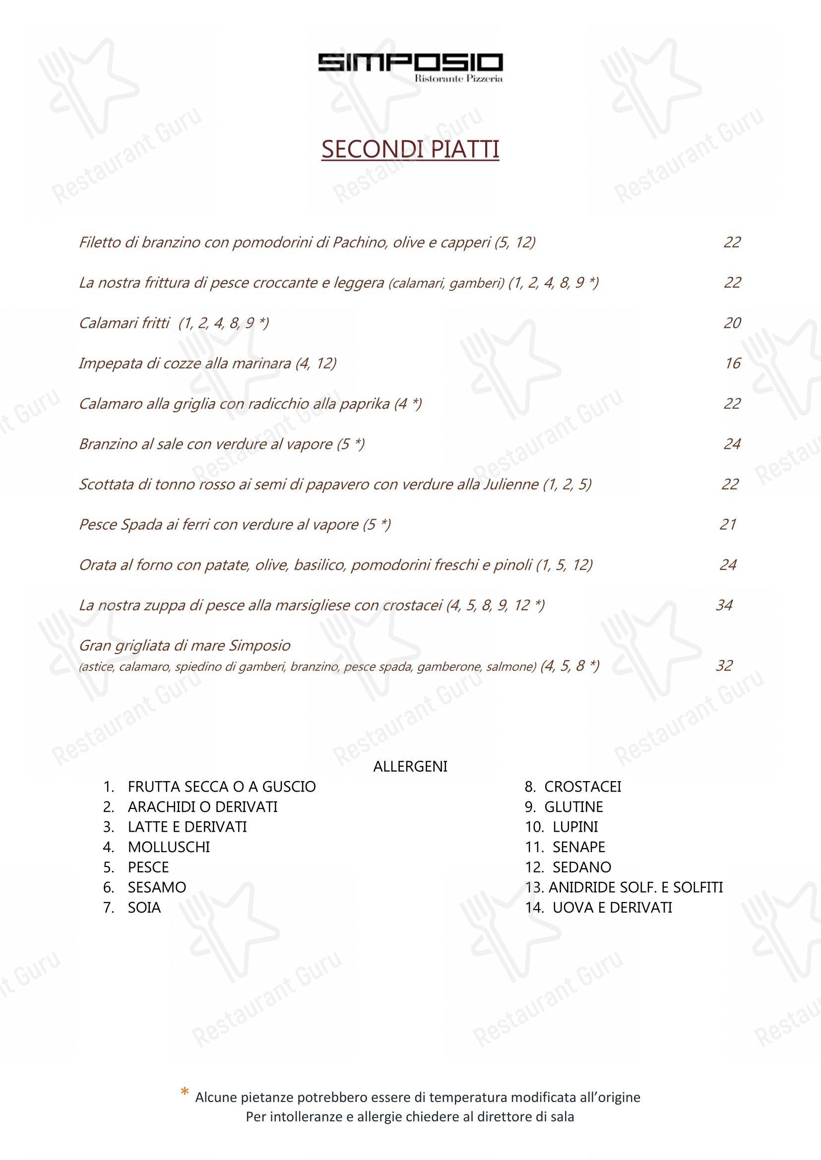 Menu di Simposio - Menu