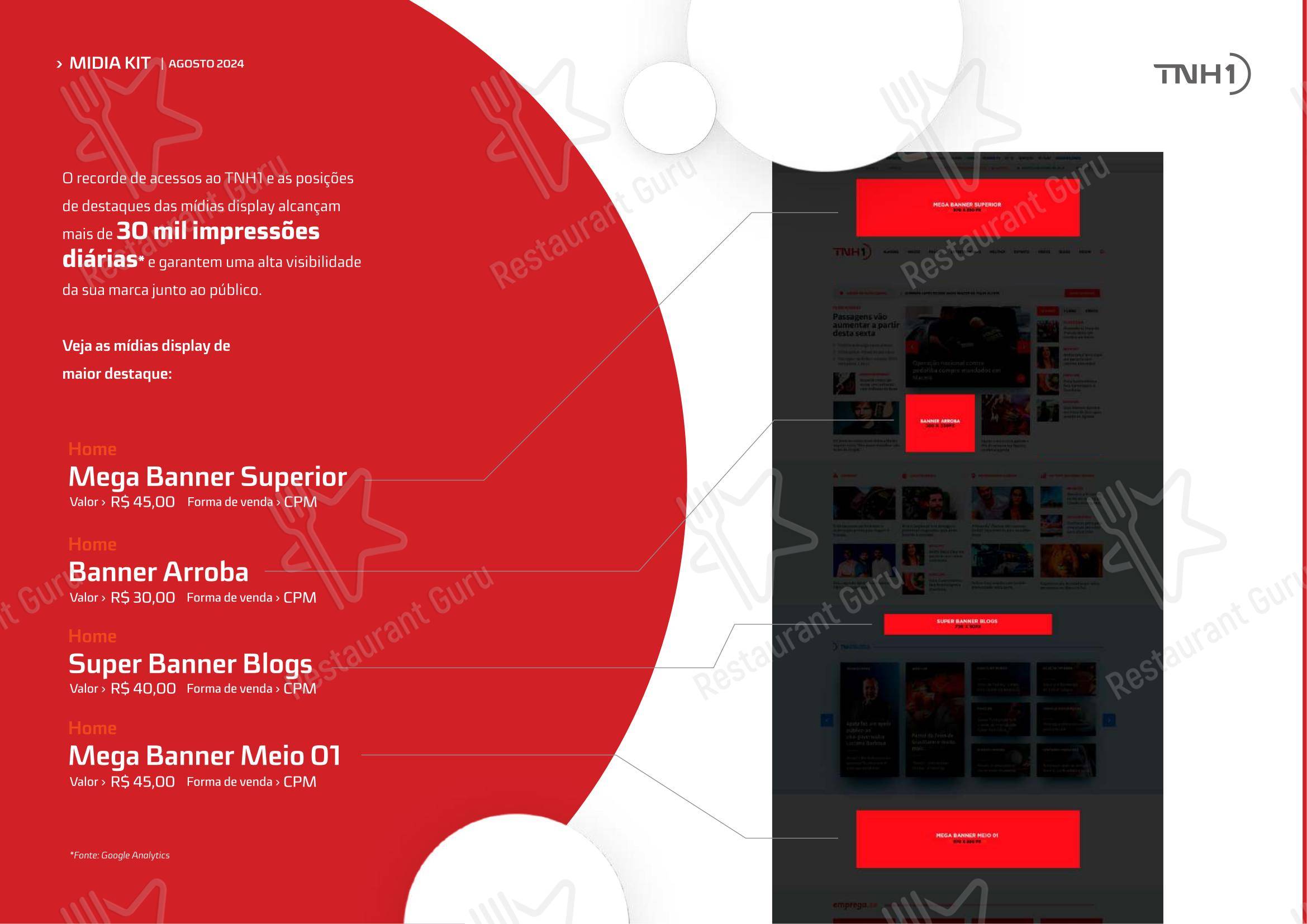 Menu para Tapioca Maria Bonita - Matriz restaurante