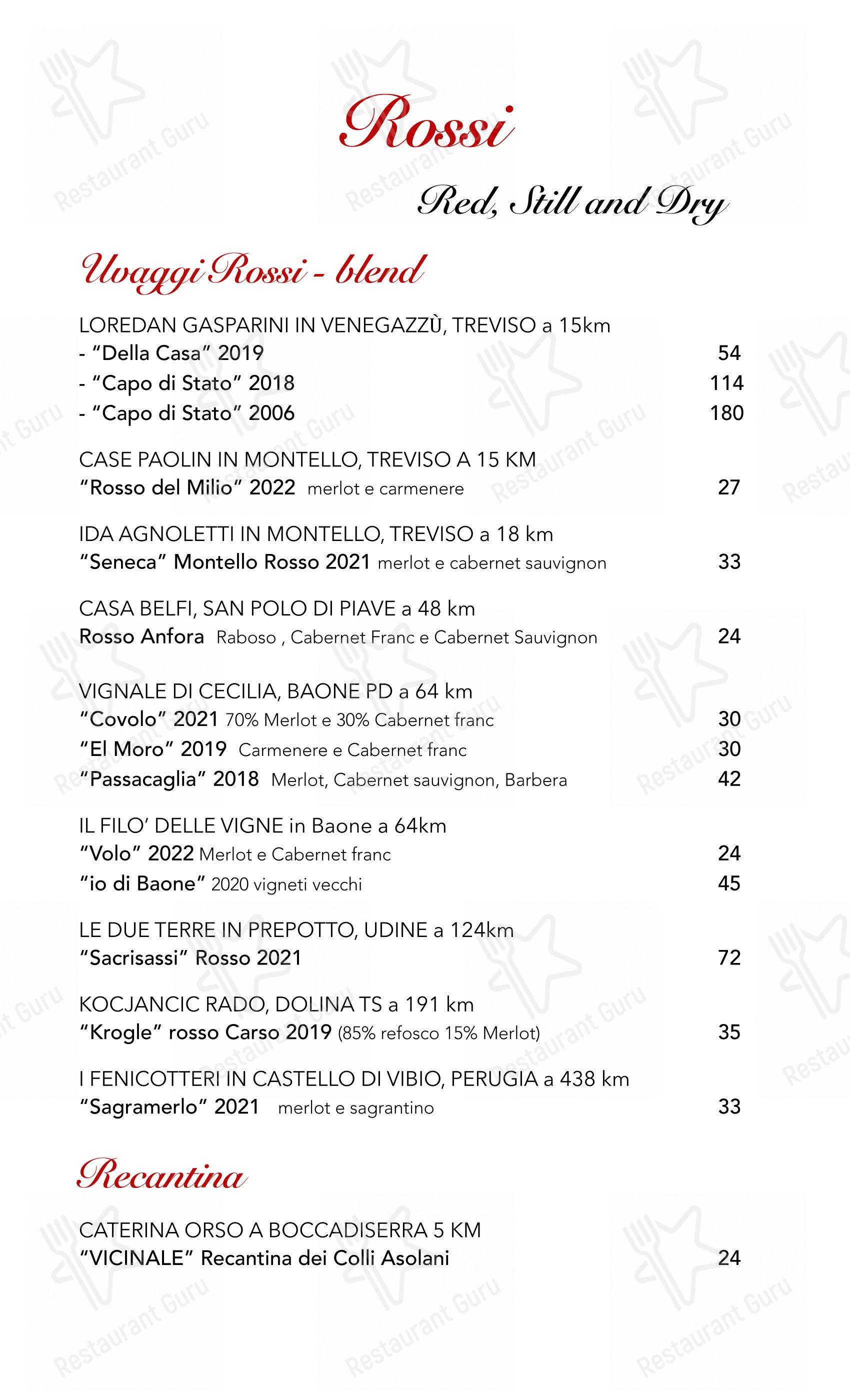 Menu bar per Trattoria Moderna Due Mori ristorante