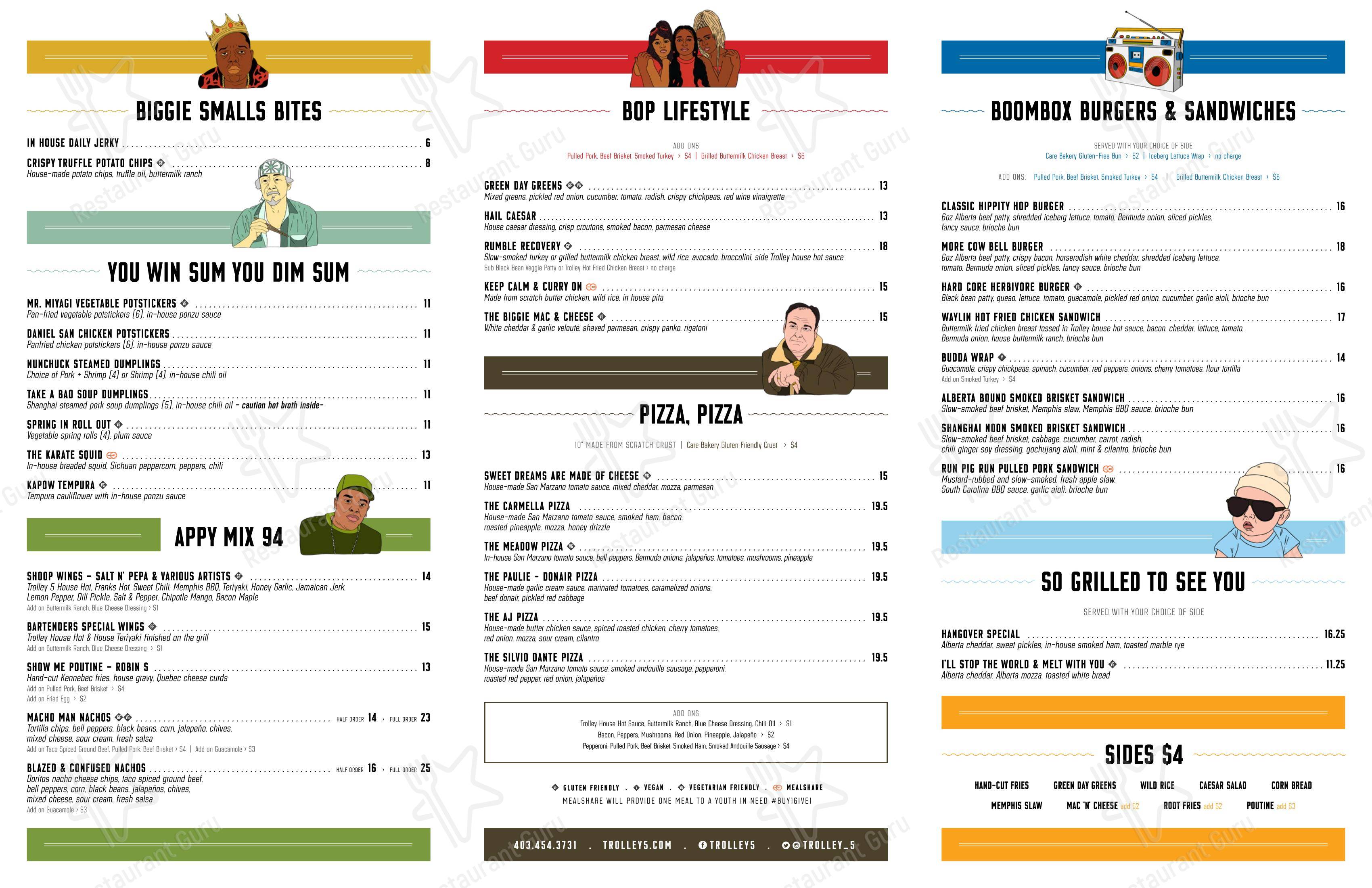 Ночное меню pour Trolley 5 Brewpub dans Calgary