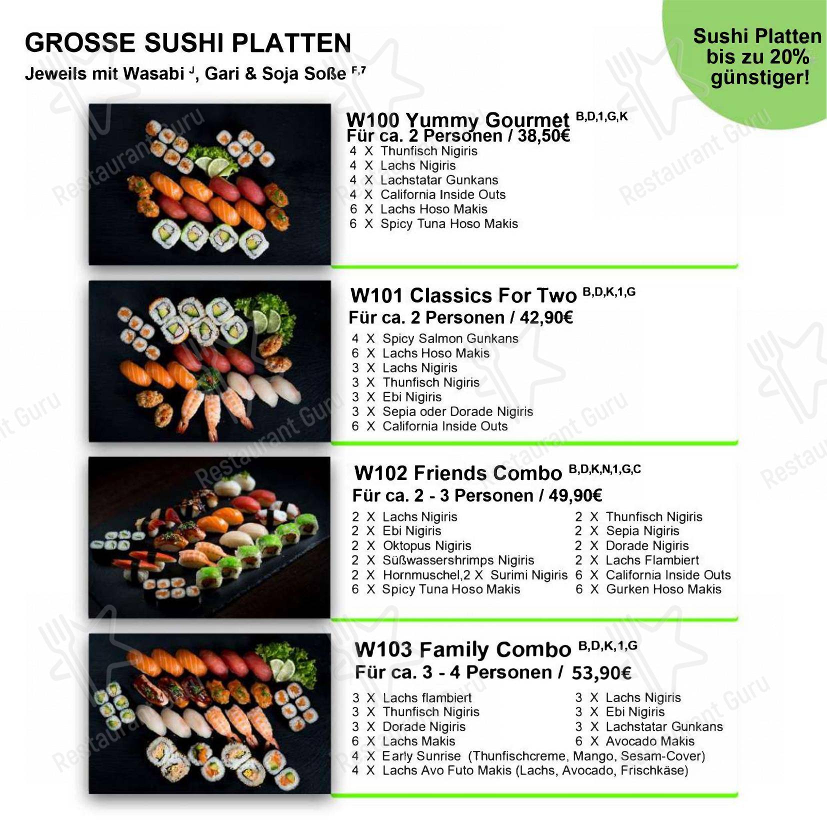 Menu pour Wasabi dans Offenbach-sur-le-Main