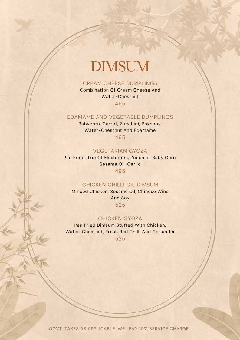 1 Oak menu