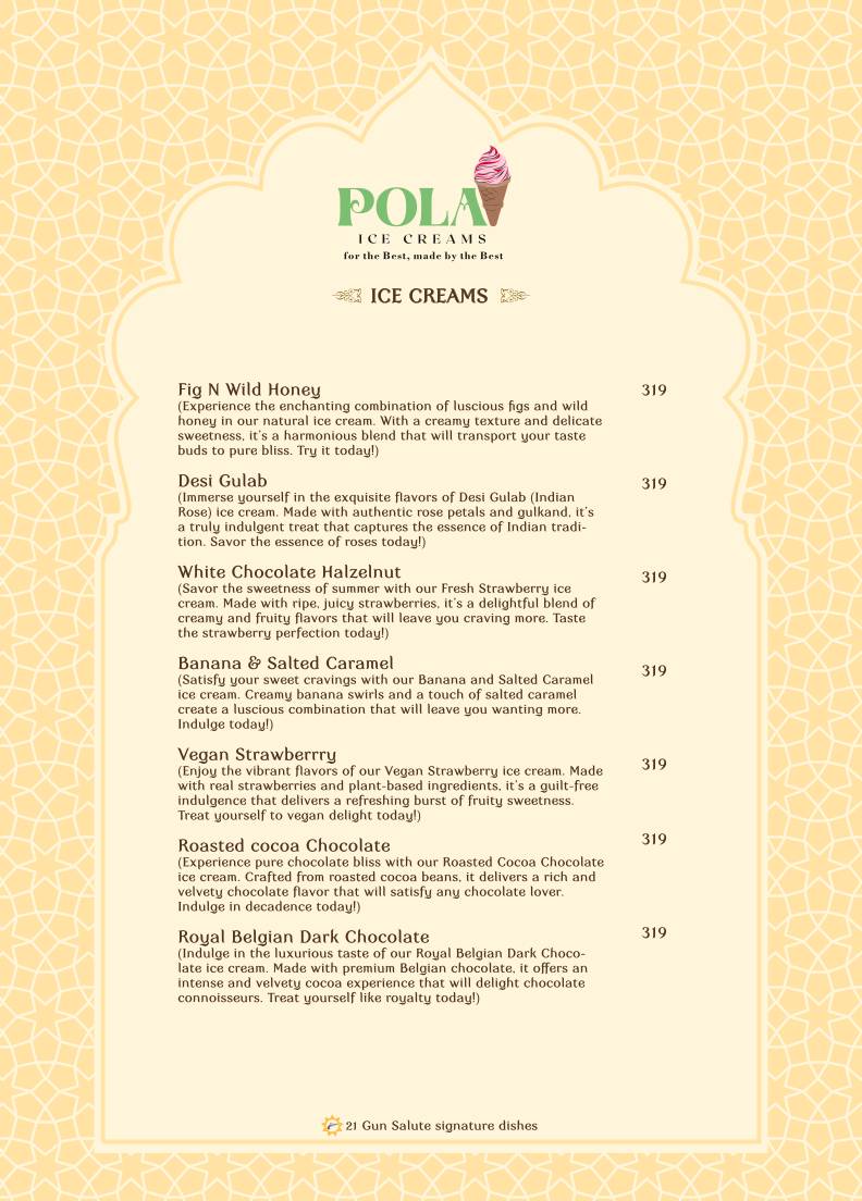 21 Gun Salute Restaurant Theme Based Family Restaurant menu