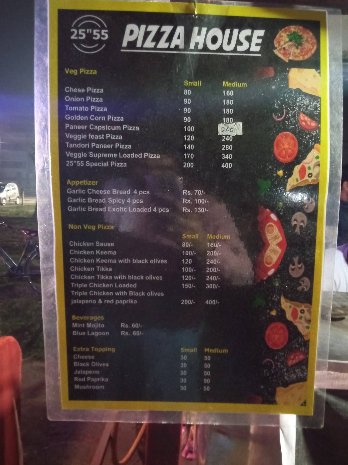 25-55 PIZZA HOUSE menu