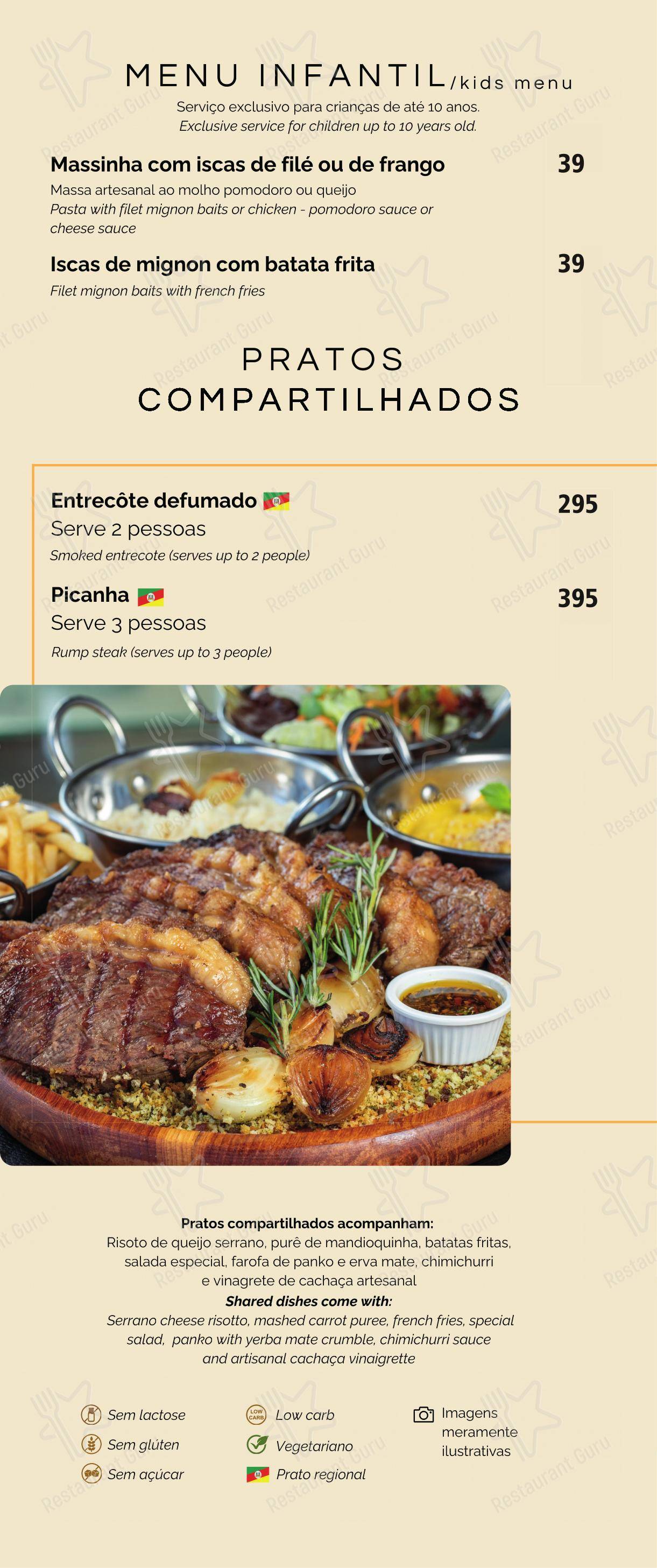 360 POA Gastrobar em Porto Alegre - Menu