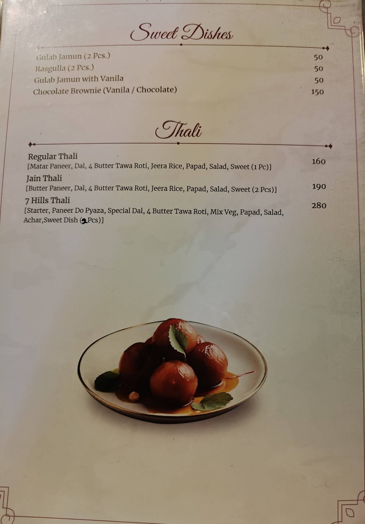 7Hills Restaurant & Café menu
