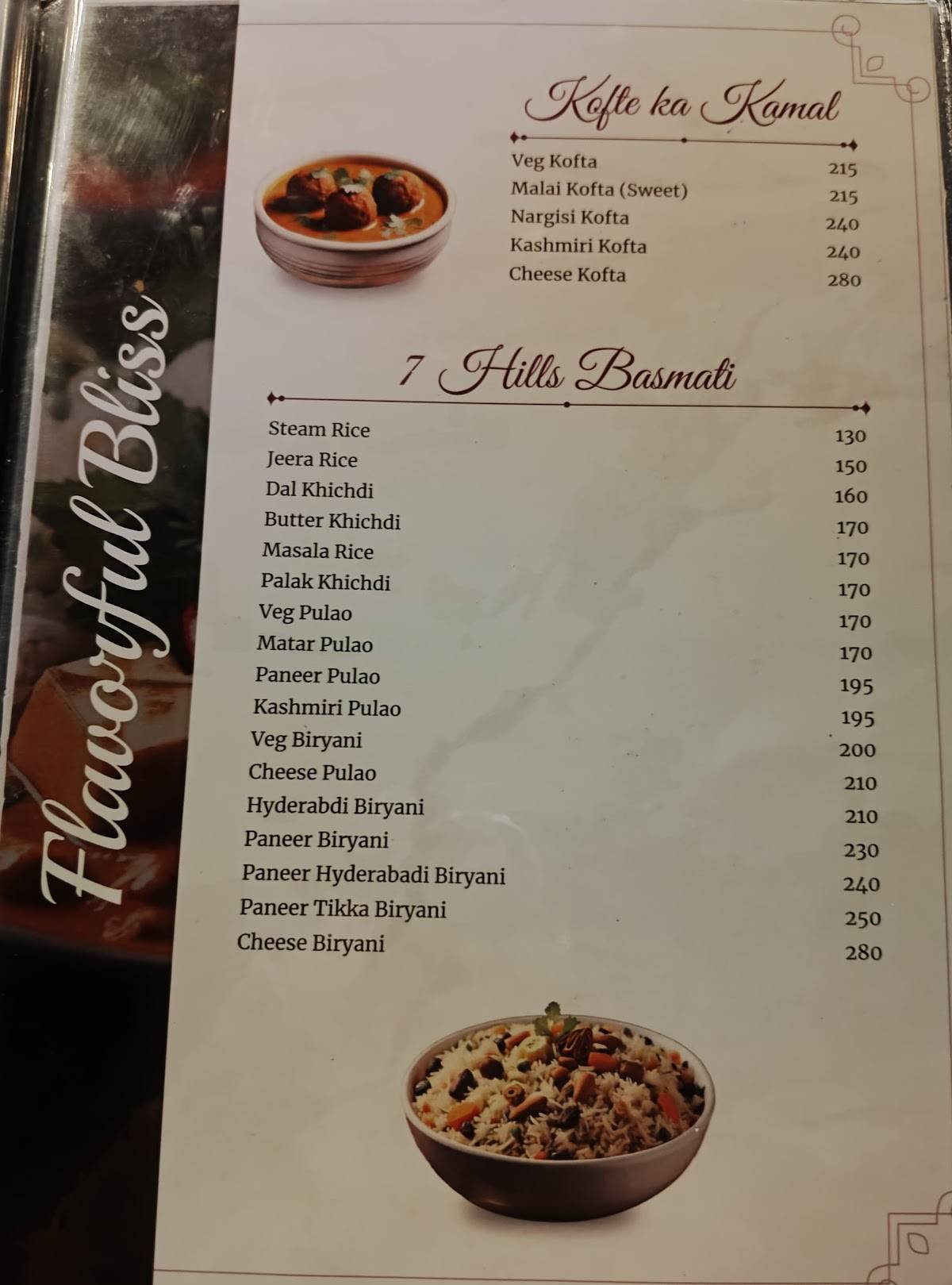 7Hills Restaurant & Café menu