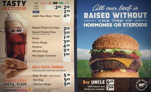 Carta de A&W Canada