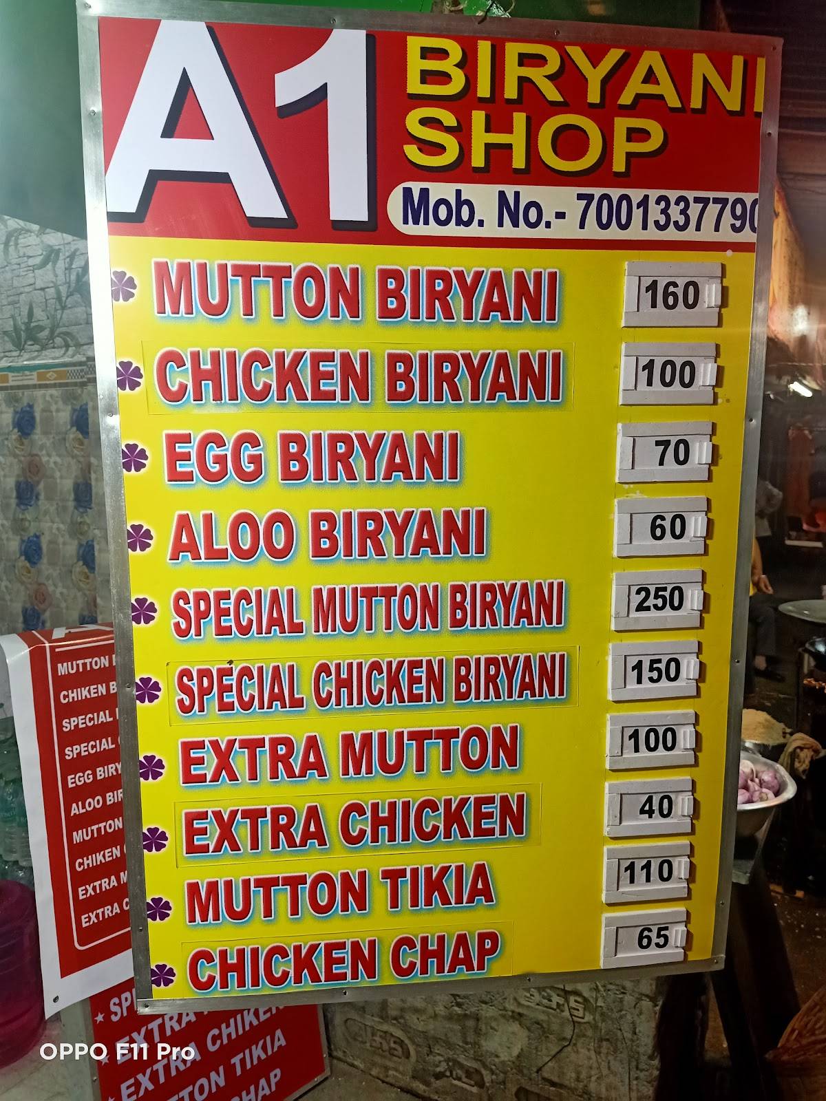 A1 Biryani Shop menu