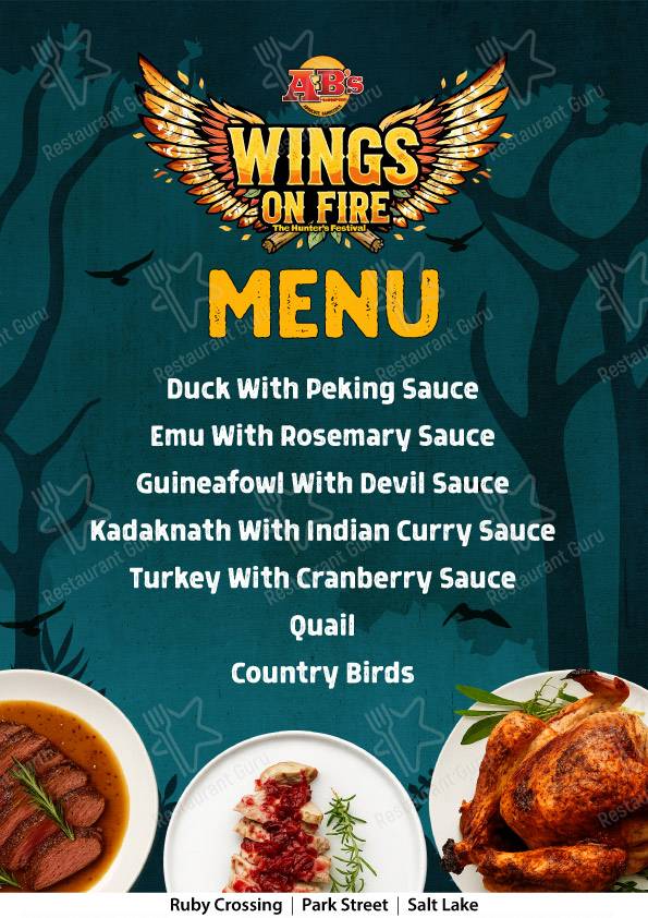 Check out the menu for AB's - Absolute Barbecues Ruby Crossing, Kolkata