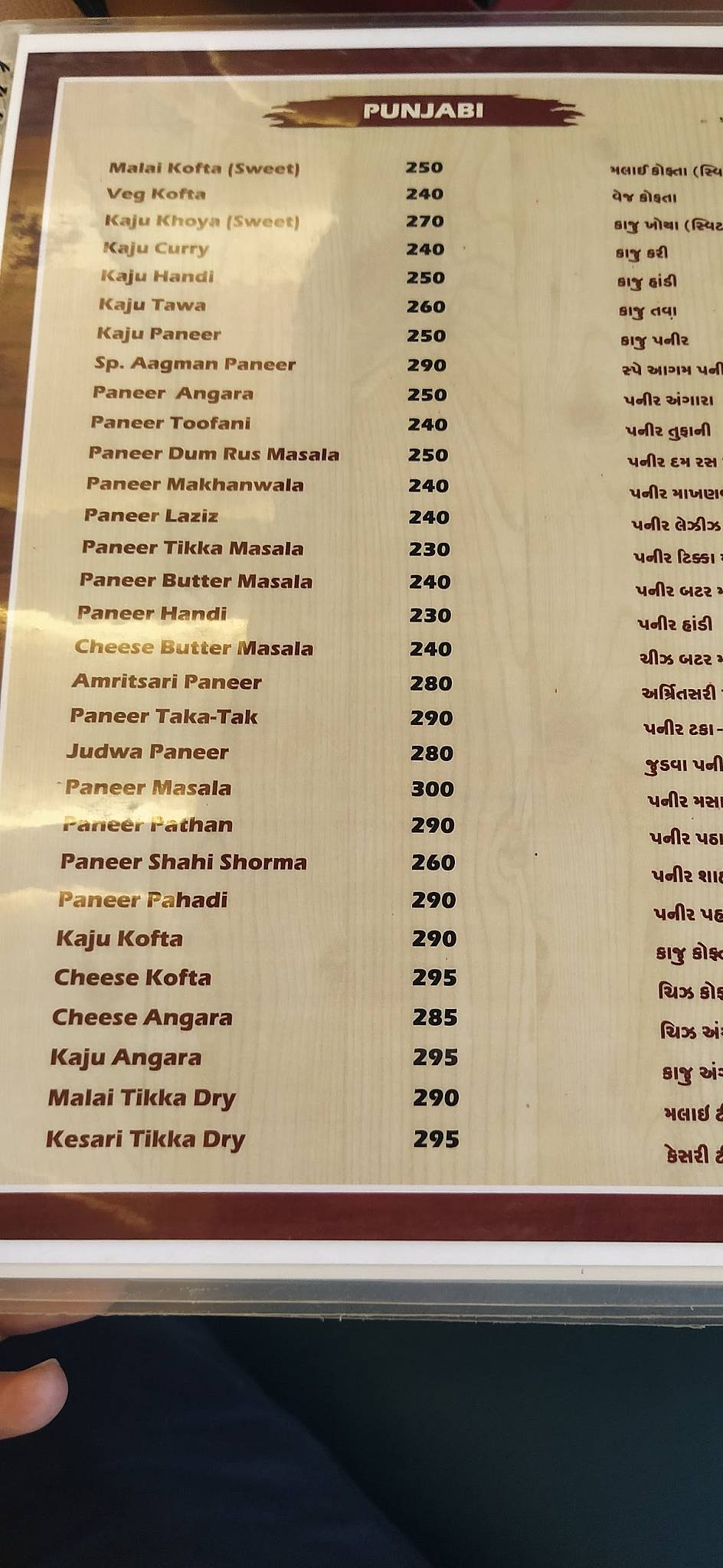 Aagman-The Family Garden Restaurant Pethapur Gandhinagar menu