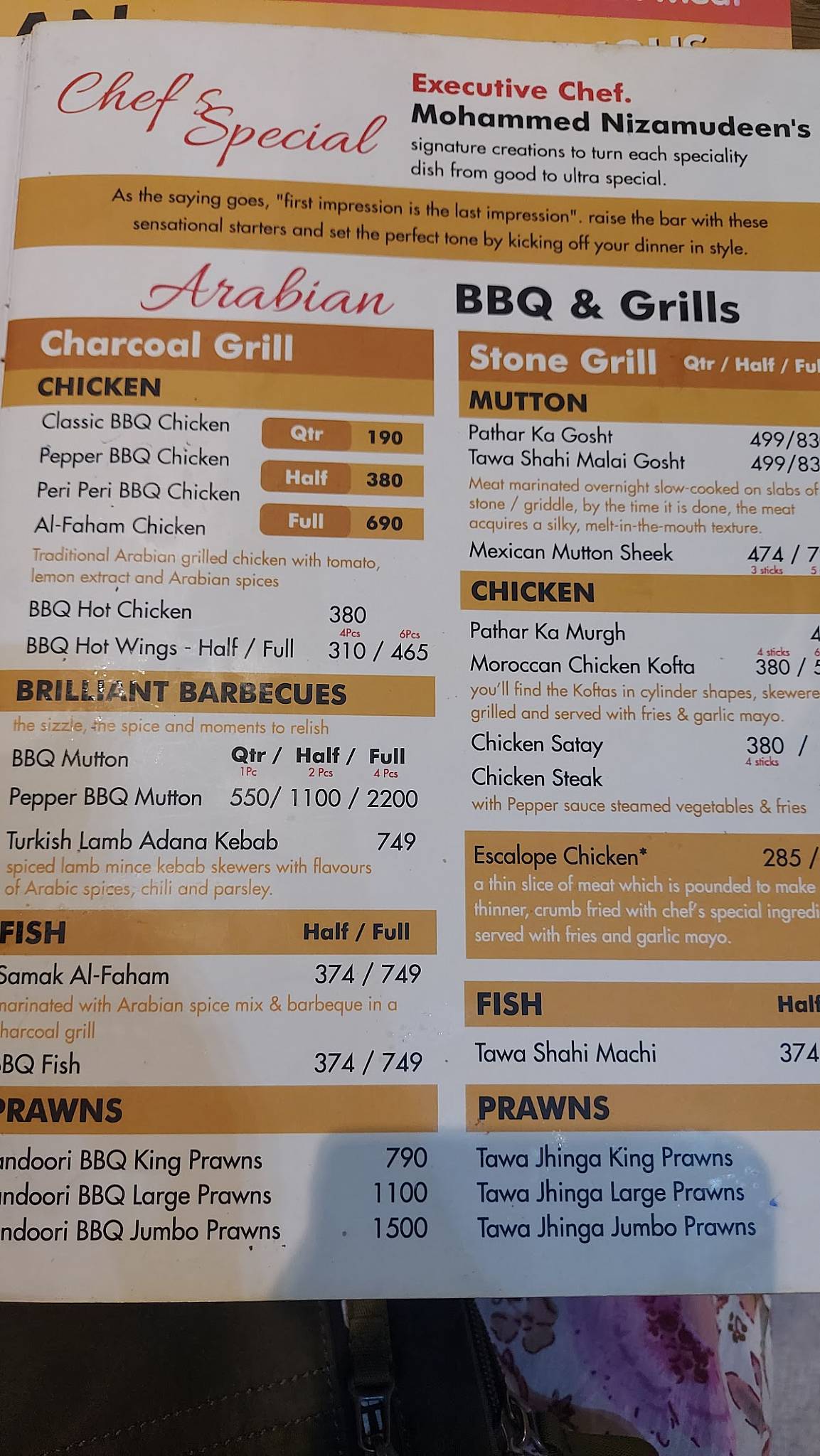 Abid's Chetpet menu