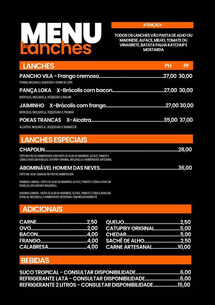 Acapulco Lanches - Lanches - Taubaté/SP cardápio