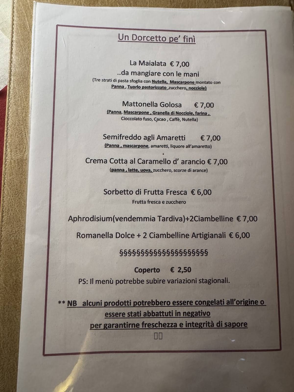 Menu di Accademia der Cacio e Pepe 
