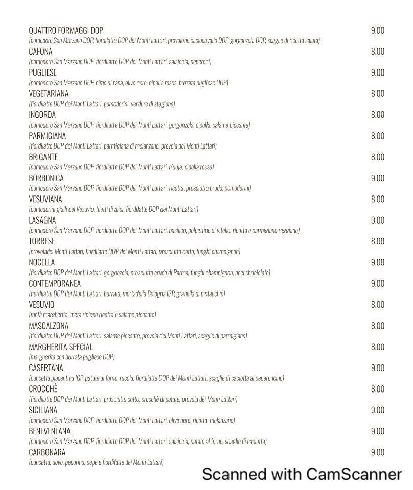 Menu di Acqua e Farina 