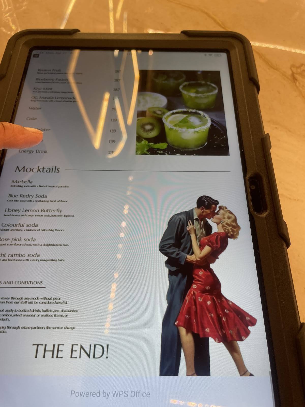 Affection's Cafe menu