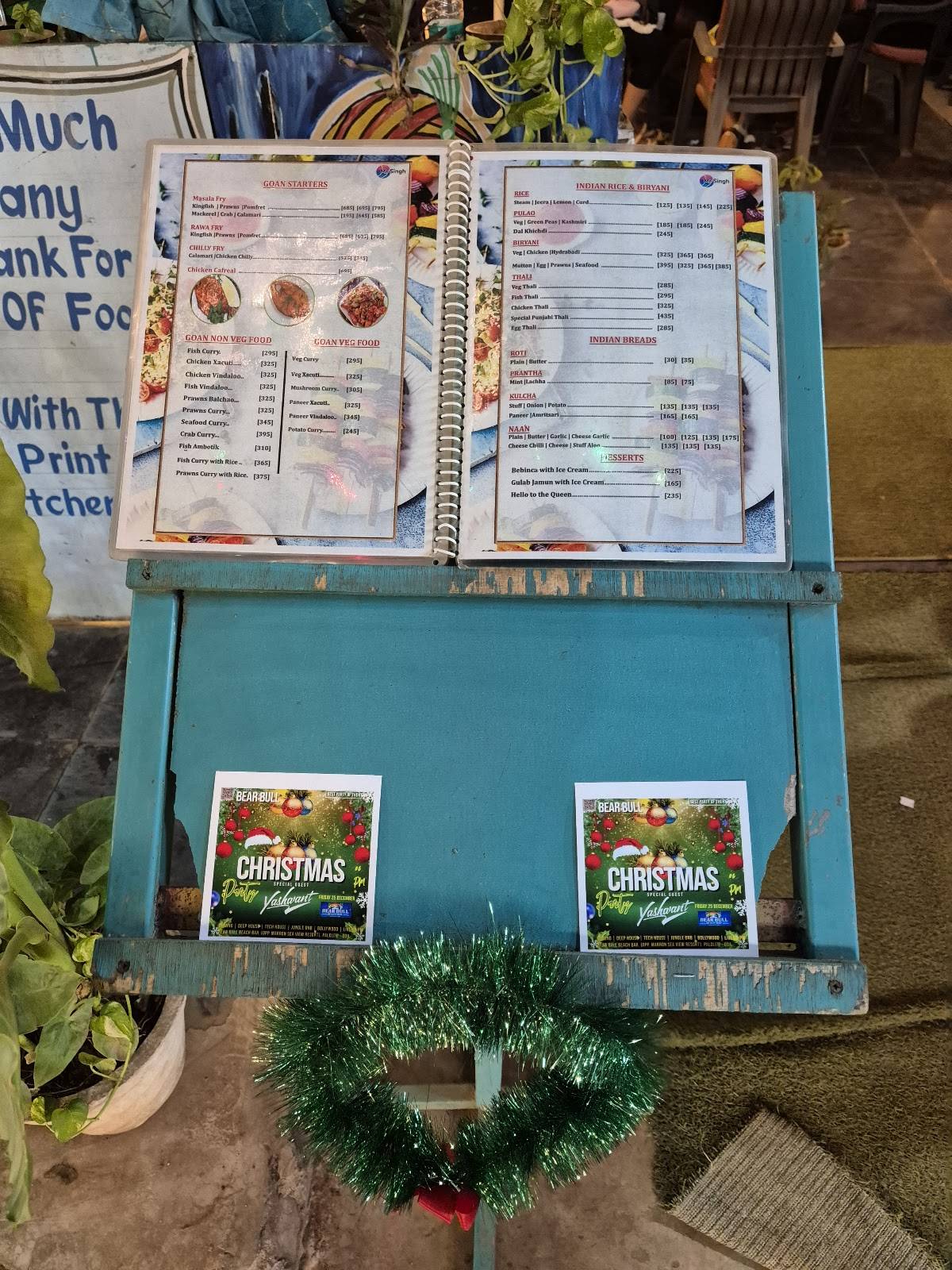 THE SINGH FAMILY RESTAURANT & BAR PALOLEM GOA menu