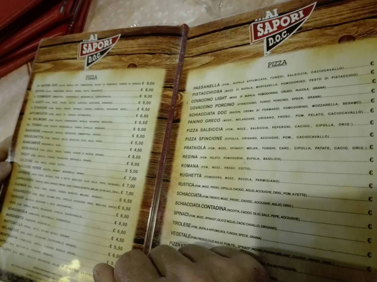 Menu di Ai Sapori Doc 