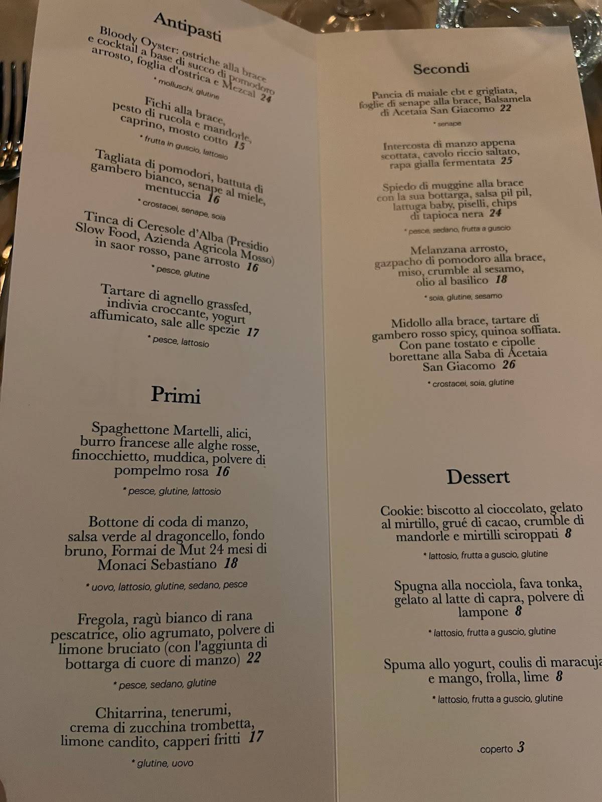 Menu di Figli Dei Fiori Al Cortile - Milano Restaurants 
