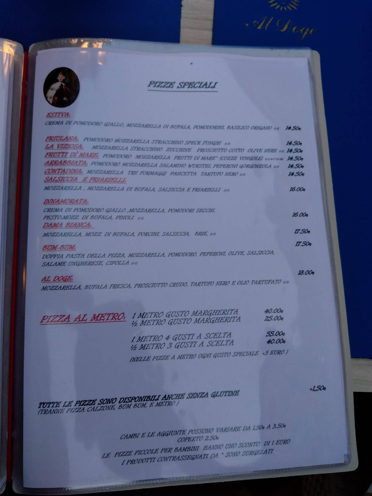 Menu di Al Doge Grado 