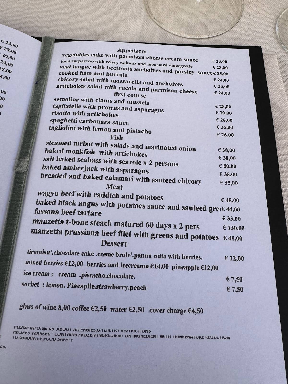 Menu di Ristorante Al Mercante 