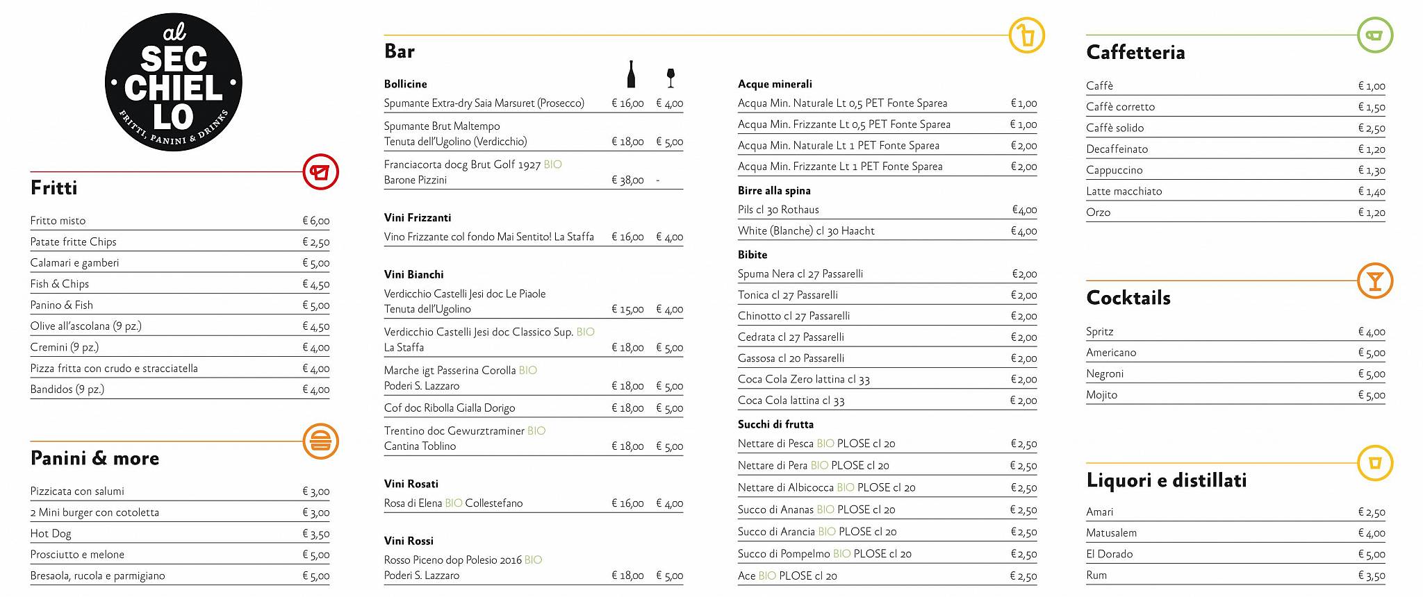 Menu di Al Secchiello 