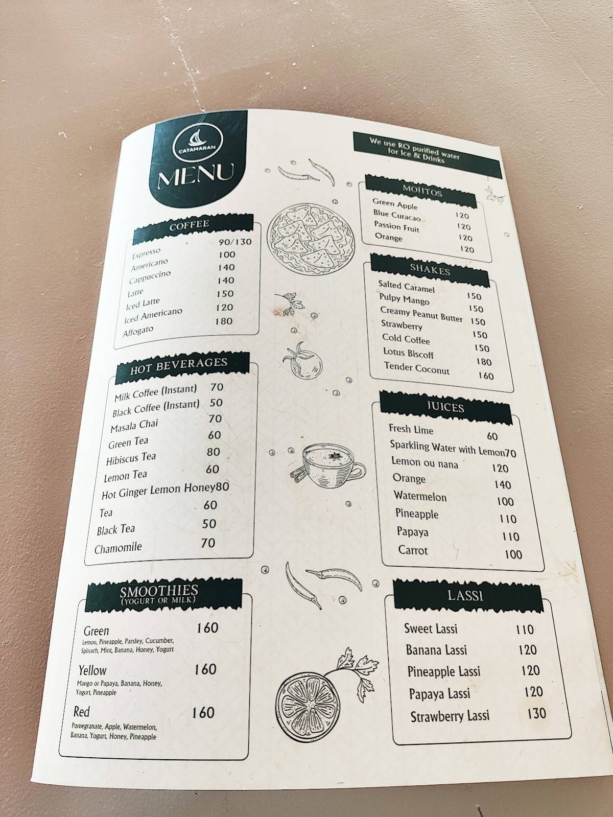 Cafe Catamaran menu