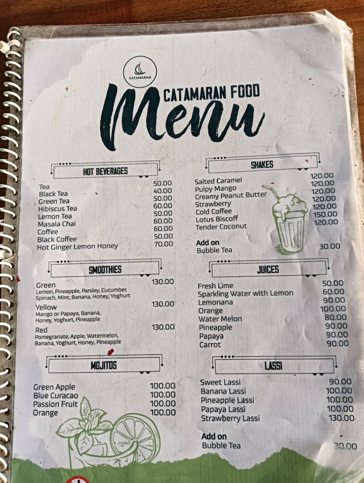 Cafe Catamaran menu