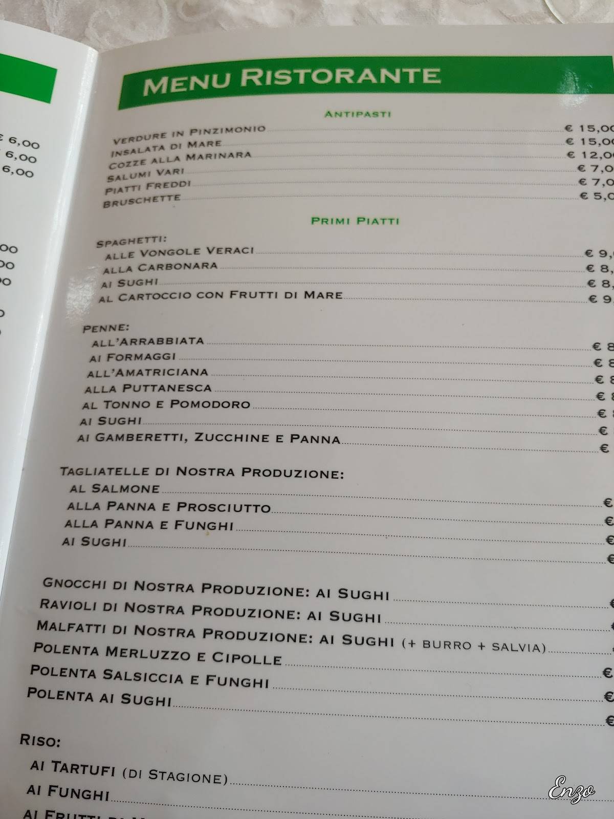 Menu di Albera Rita 