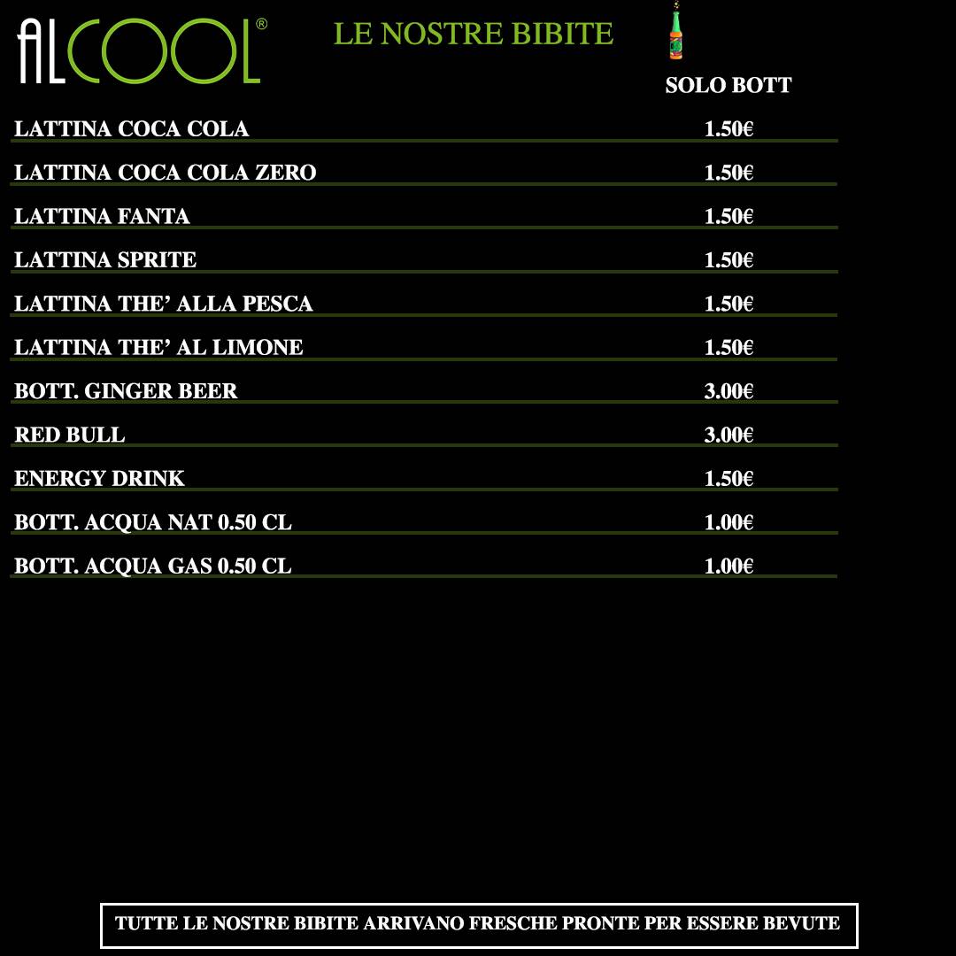 Menu di Alcool Cagliari 
