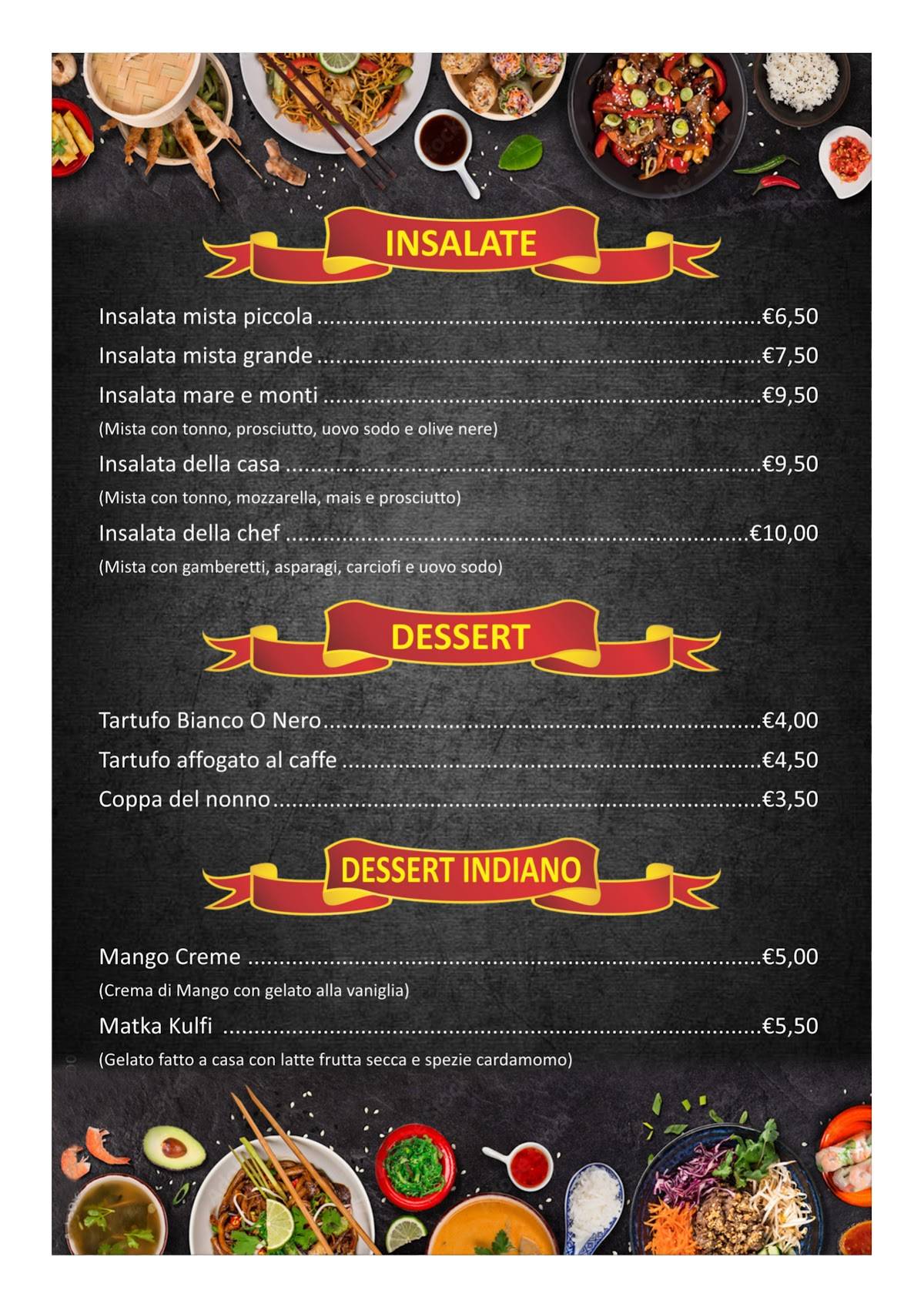 Menu di Pizzeria All'Orsetto 