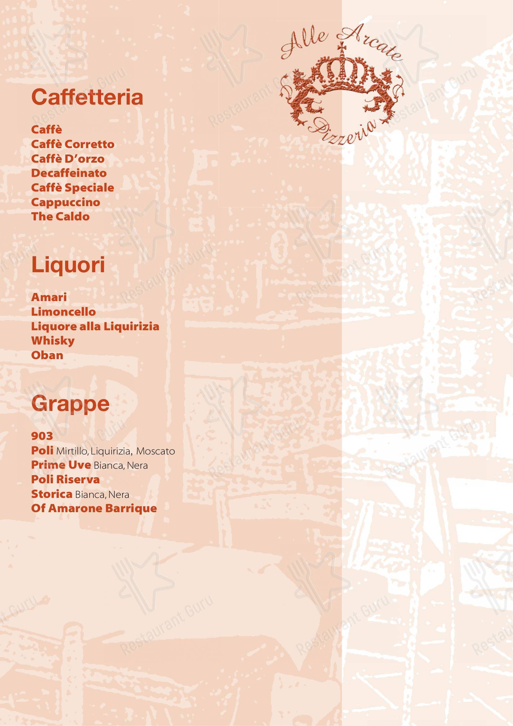 Alle Arcate in Santa Maria di Sala - Menu